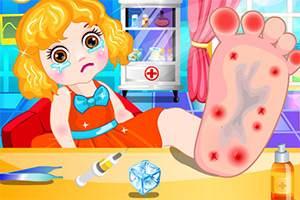 宝贝脚丫受伤了