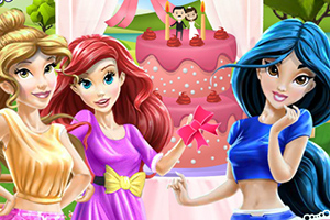 迪士尼公主制作蛋糕