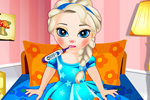 艾莎宝贝感冒了