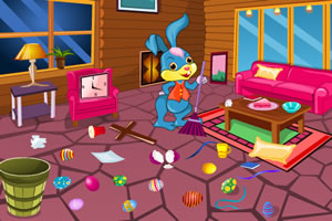 复活节兔子清理房间