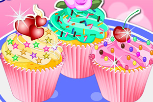 五彩的纸杯蛋糕