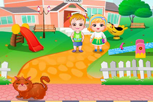 可爱宝贝救治小猫