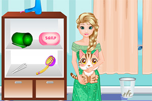 艾尔莎照顾宠物