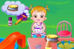 可爱宝贝的庭院聚会