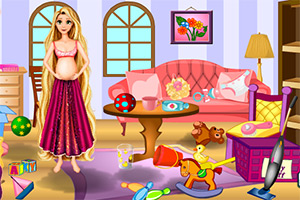 长发公主打扫房间