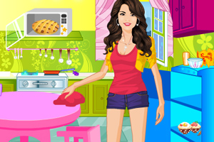 赛琳娜整理厨房