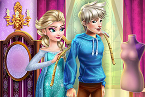 艾莎给杰克做衣服