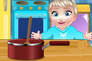 艾莎宝贝制作冰激凌