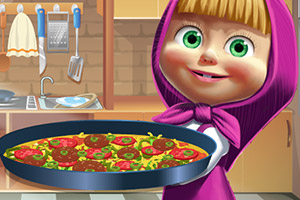 玛莎制作玉米披萨