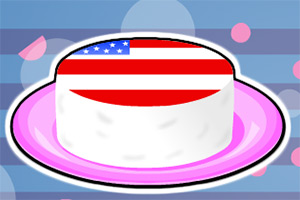 艾莎制作国旗蛋糕