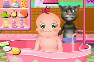 汤姆猫照顾小宝贝