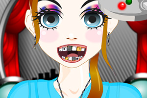 时髦女孩看牙医