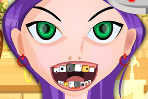 美丽女孩看牙医