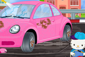 凯蒂清理小汽车