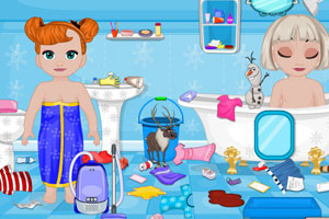 打扫冰雪姐妹浴室