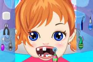 可爱的宝贝看牙医