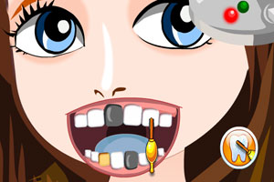 可爱小女孩看牙医