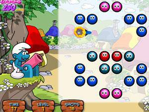 蓝精灵炮射小球