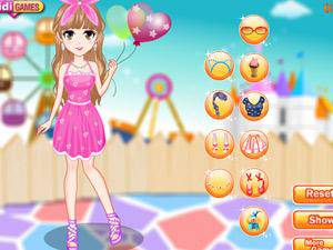 游乐园可爱女孩