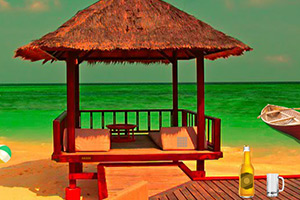 逃离荒凉的沙滩