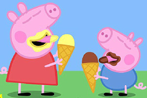 粉红猪吃冰激凌