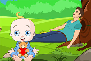 宝贝寻找隐藏的玩偶