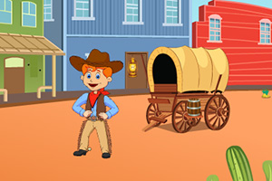 牛仔寻找宝藏盒子