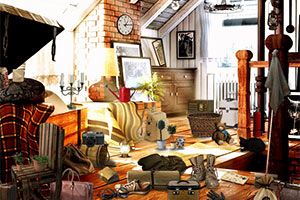 杂乱阁楼找东西