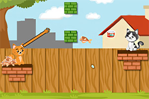 两只小猫爱吃鱼