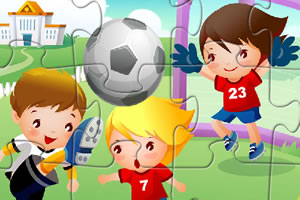 足球小孩拼图