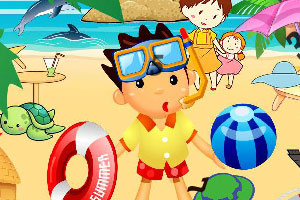 夏日沙滩找数字