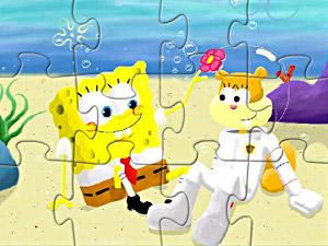 可爱海绵宝宝益智拼图
