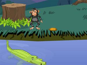 小猴子河边逃脱