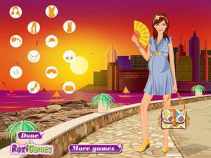 夕阳下的准妈妈