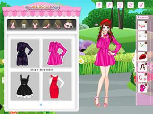 采花的可爱女孩