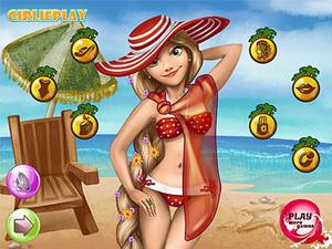 长发公主爱泳衣