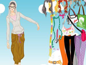 休闲装秀美女郎