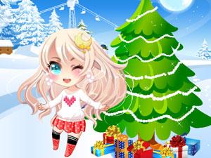 圣诞小精灵和圣诞树