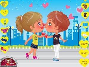 可爱的滑冰小情侣