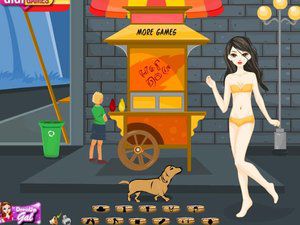 性感少女买热狗 