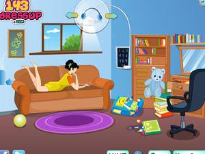 装饰女孩的休闲屋