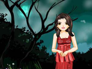 树下的红衣少女