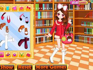 图书馆可爱女孩