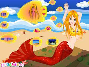 沙滩上的美人鱼