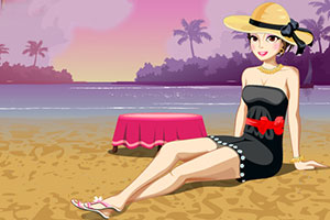美丽的沙滩女孩