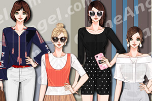 时尚的韩国女子