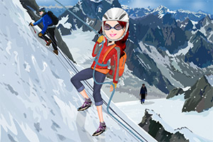 女孩登雪山