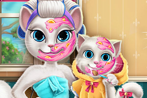 安吉拉母女做美容