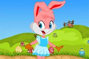 复活节装扮小兔兔