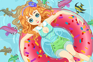 夏天的游泳女孩